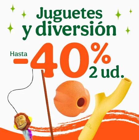 Hasta 40% dto en la 2ª unidad de juguetes para tu peludo.