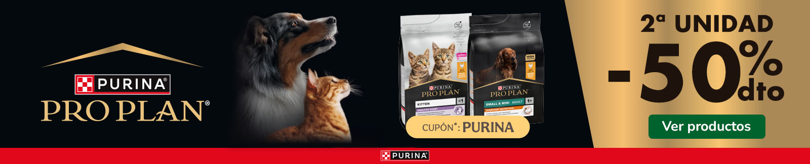 Pro Plan: 50% dto en la 2&ordf; unidad de pienso para tu peludo.