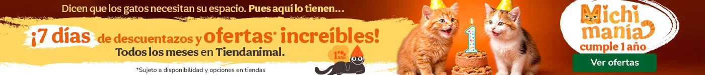¡Michimanía está de aniversario! Semana de descuentazos alimentación, arenas e higiene para gatos.