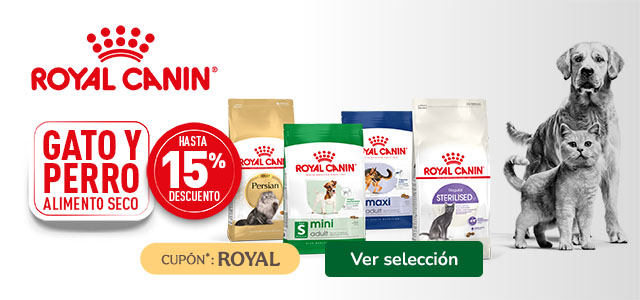 Royal Canin: Hasta 15% dto en piensos para tu peludo.