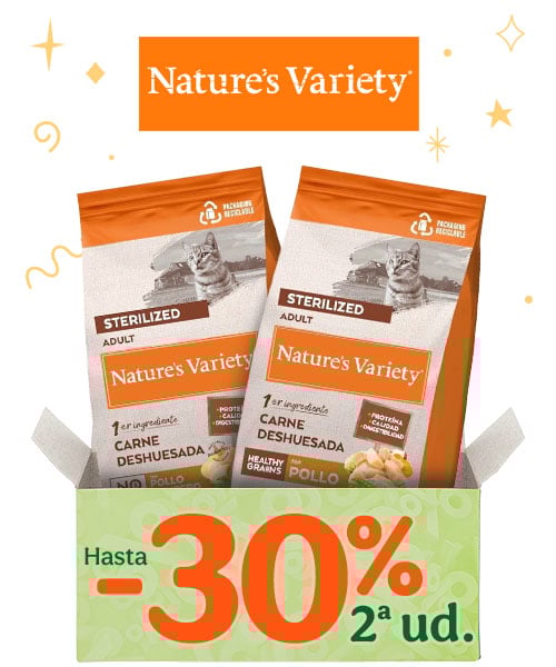 Nature's Variety: Hasta 30% dto en la 2ª unidad de piensos para gato.