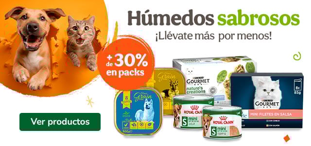 Más del 30% dto en packs húmedos para gatos.