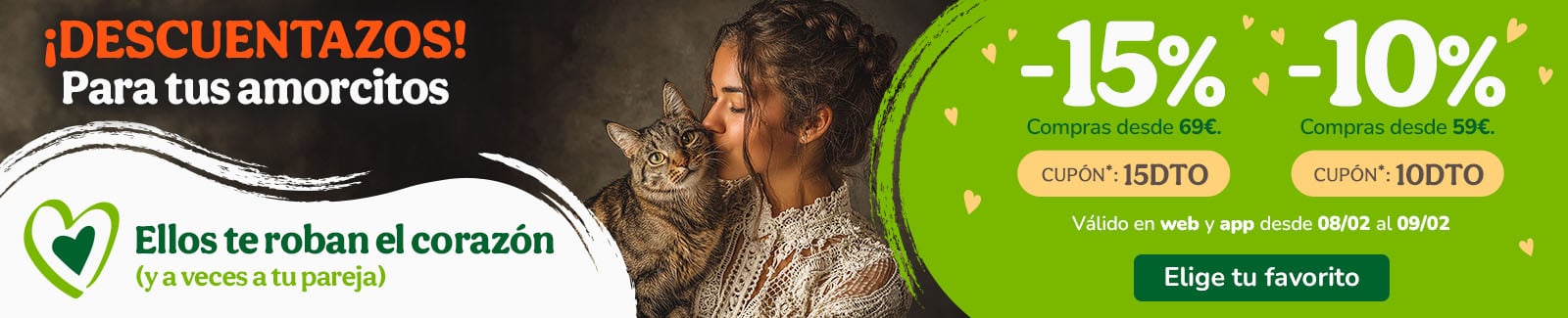 -15% o -10% de dto. en alimentaci&oacute;n, accesorios y productos de higiene !y 100ptos extra! Cup&oacute;n 15DTO o 10DTO