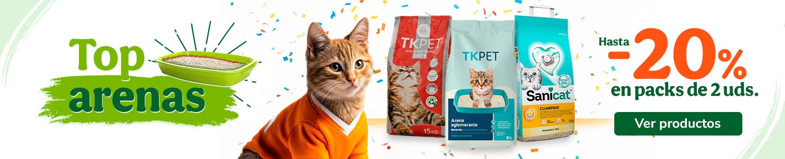 Hasta 20% dto en packs de 2 arenas.