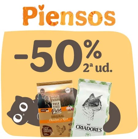 Michimanía: 50% dto en 2ª unidad de piensos para gatos.