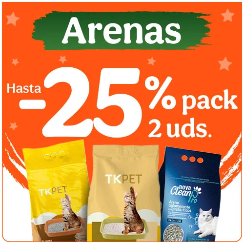 Hasta 25% dto en packs de 2 arenas.