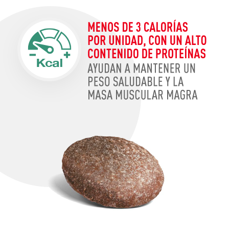 Menos de 3 calorías por unidad, con un alto contenido de proteínas, ayudando a mantener un peso saludable y la masa muscular magra