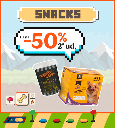 Hasta 50% dto en la 2ª ud de snacks