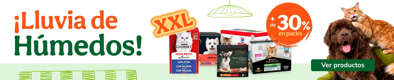 +30% dto en packs de comida h&uacute;meda para tu peludo.