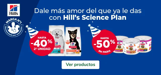 Hill's Science Plan: Hasta 40% dto en la 2ª unidad de pienso y hasta 50% dto en packs de comida húmeda para perros.