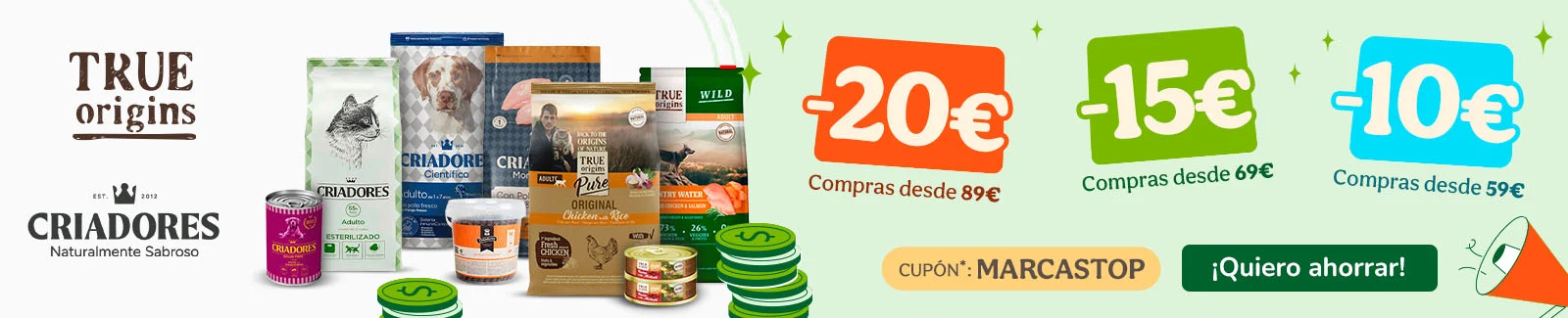 Criadores y True Origins: Hasta 20&euro; de descuento.