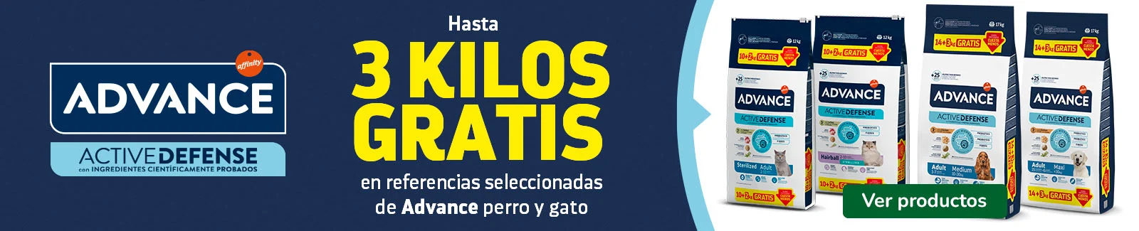 Advance: Hasta 3 kilos gratis con la compra de pienso para tu peludo.