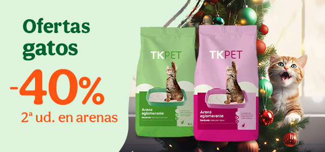Ofertas gato: ¡Top arenas! 2ª unidad al 40% con TK PET con el cupón ARENAS