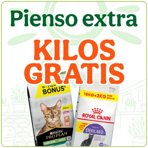 Pienso para gatos con kilos gratis.
