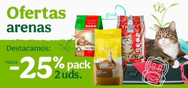 Hasta 25% dto en packs de 2 arenas.