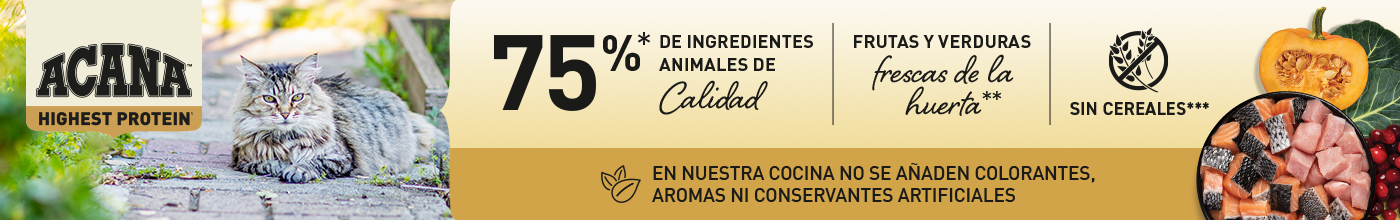 Acana Highest Protein. ¡Lleva la proteína al siguiente nivel!. Alimentación alta en proteina para gatos