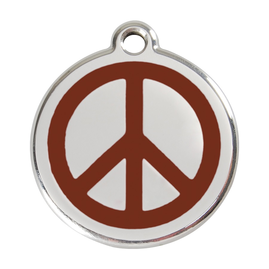 Placa identificativa Acero Inoxidable Esmalte Paz Marron para perros