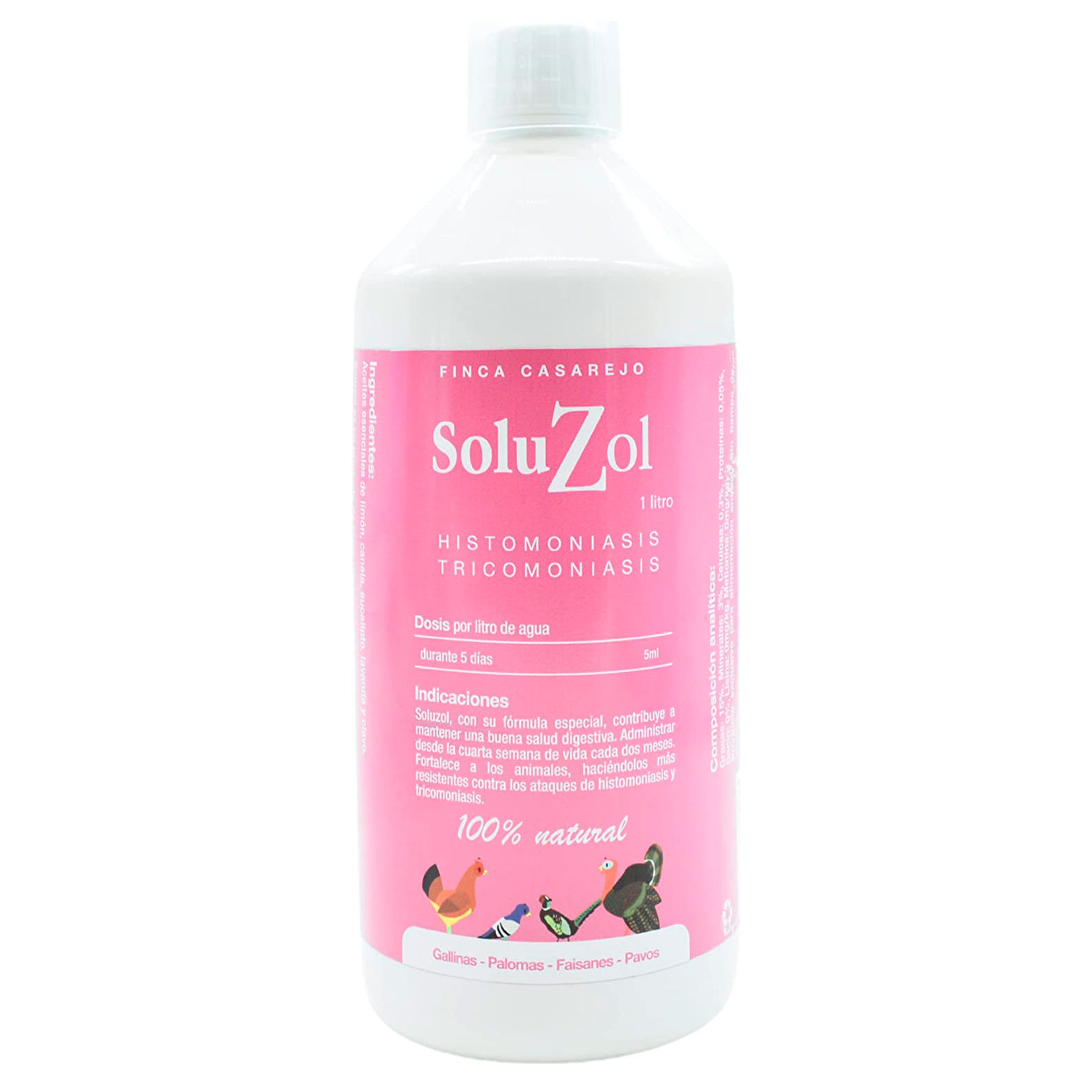 Finca casarejo soluzol previene la histomoniasis y tricomoniasis natural para aves