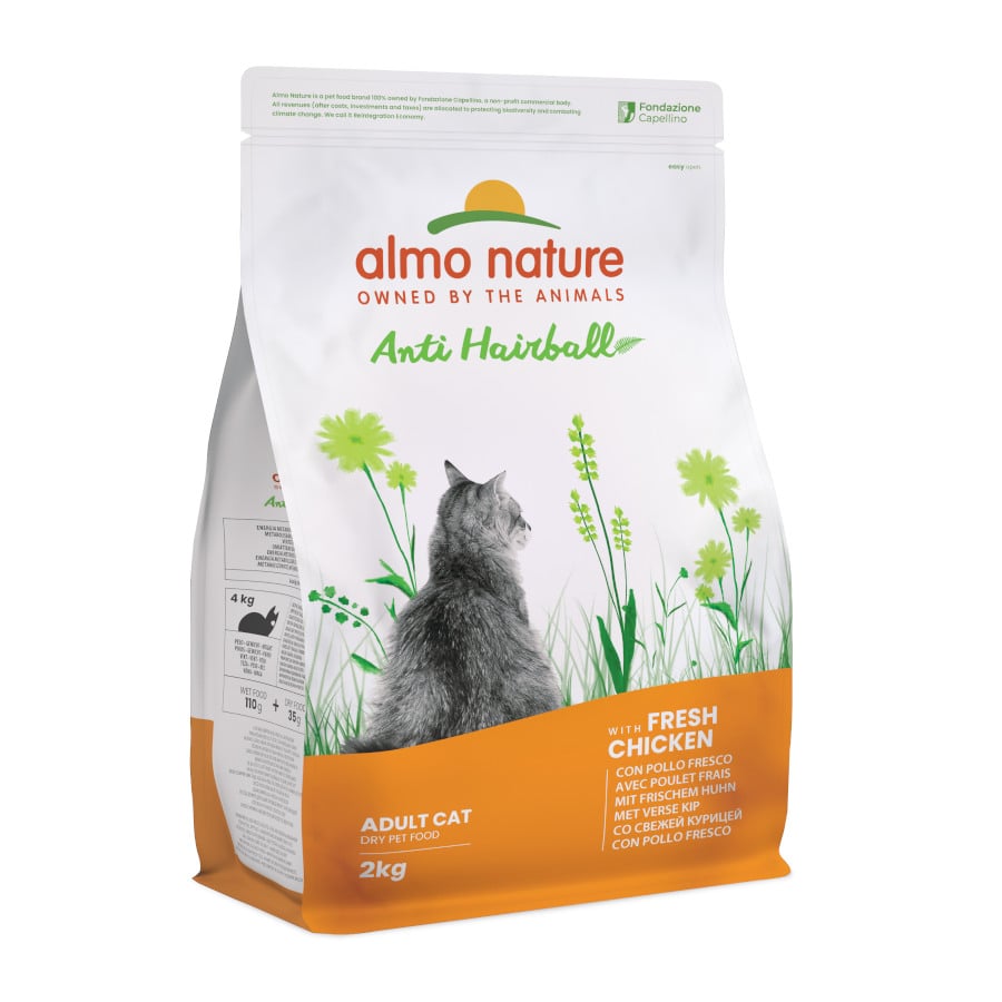 2 KG 2 kg Almo Nature Anti Hairball Pollo pienso para gatos