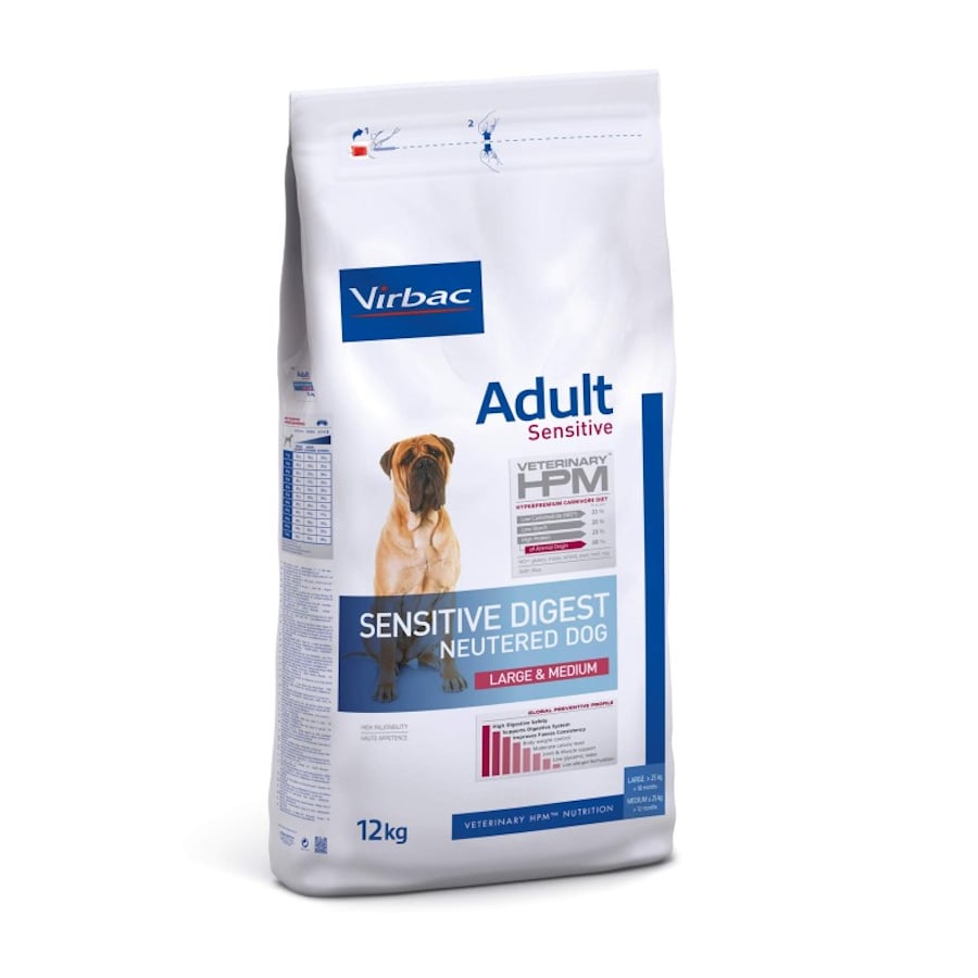 12 kg Virbac Adult Sensitive Digest Neutered Large Medium HPM Pienso para perros