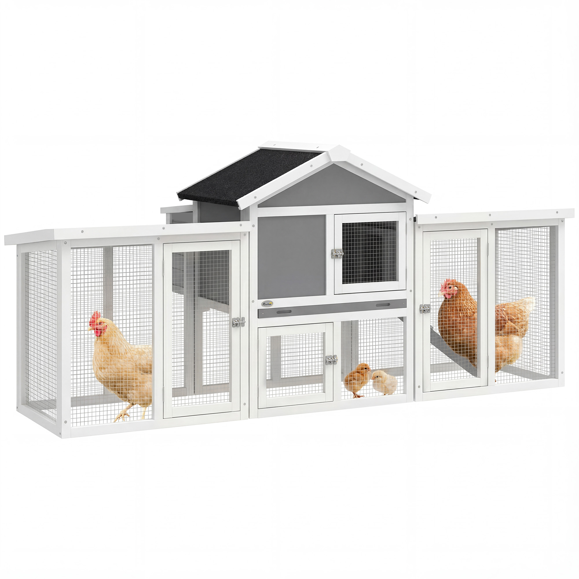 PawHut Gallinero Gris