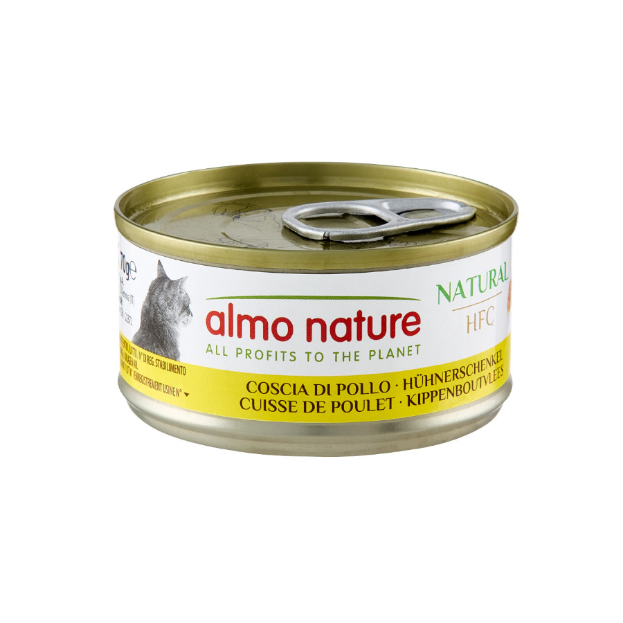 48 latas x 70 g Almo Nature HFC Muslo de Pollo lata para gatos ¡Pack ahorro!