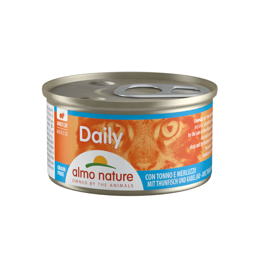 Almo Nature Daily Mousse de Atún y Bacalao lata para gatos , , large image number null