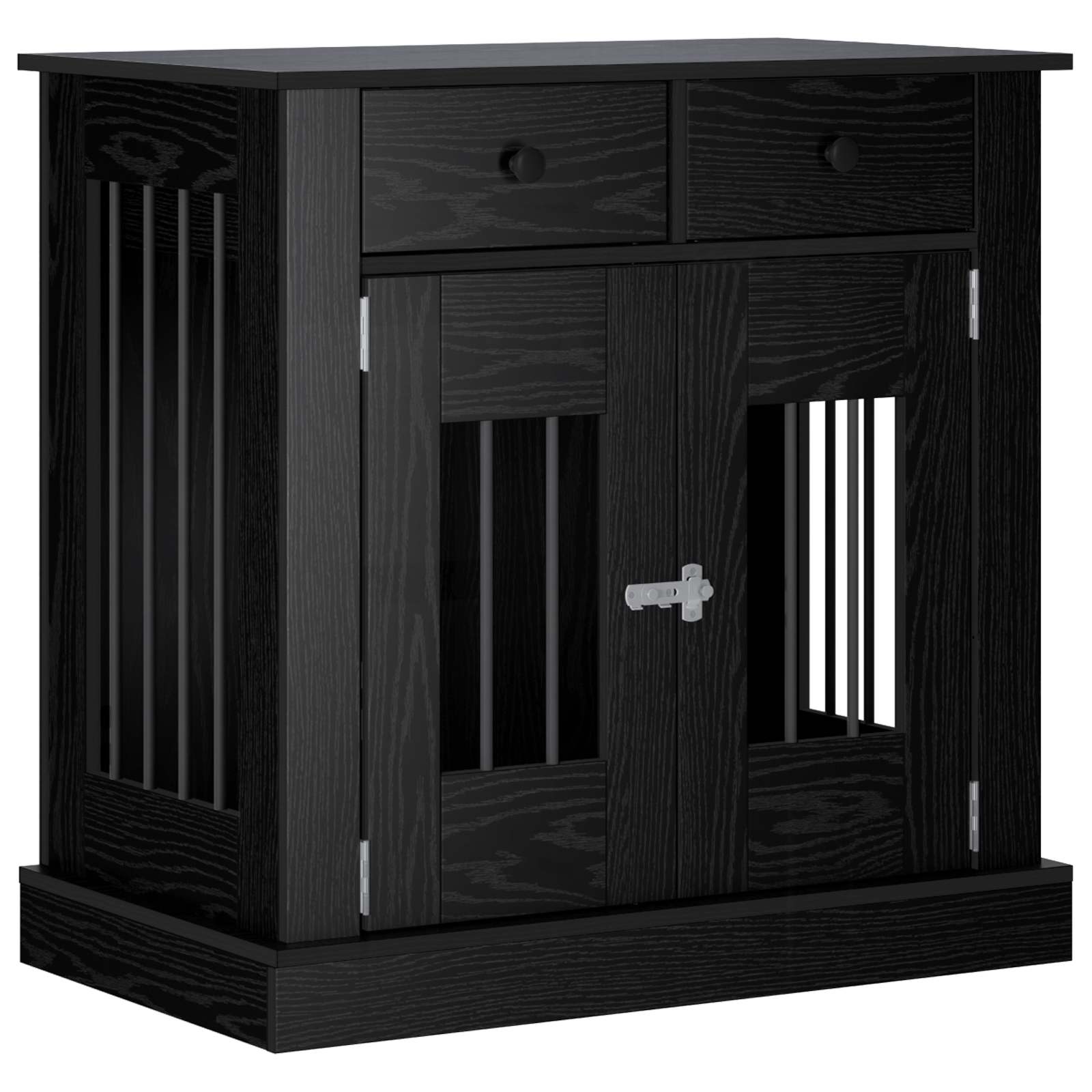 vidaXL Mueble para jaula de perro con cerradura Madera de ingeniería Perro Pen