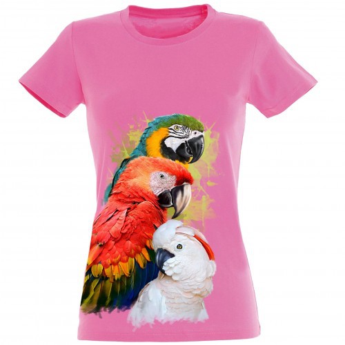 Camiseta Mujer Loros y Cacatúa color Rosa, , large image number null