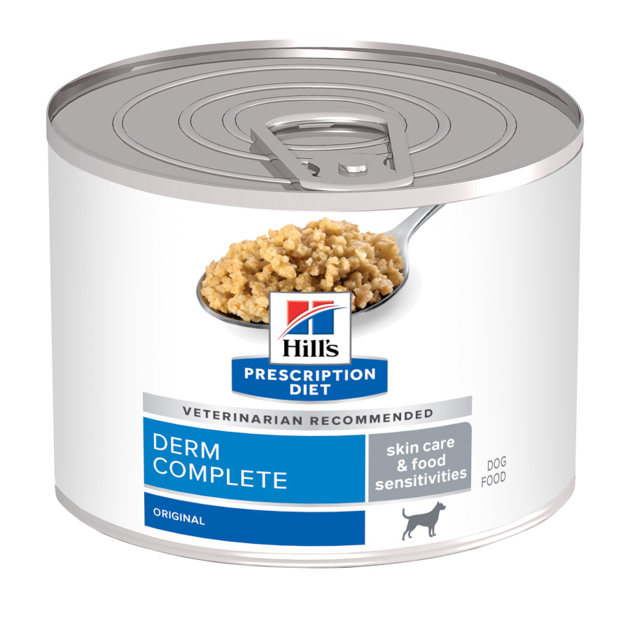 24 latas x 200 g Hill’s Prescription Diet Derm Complete lata para perros ¡Pack ahorro!