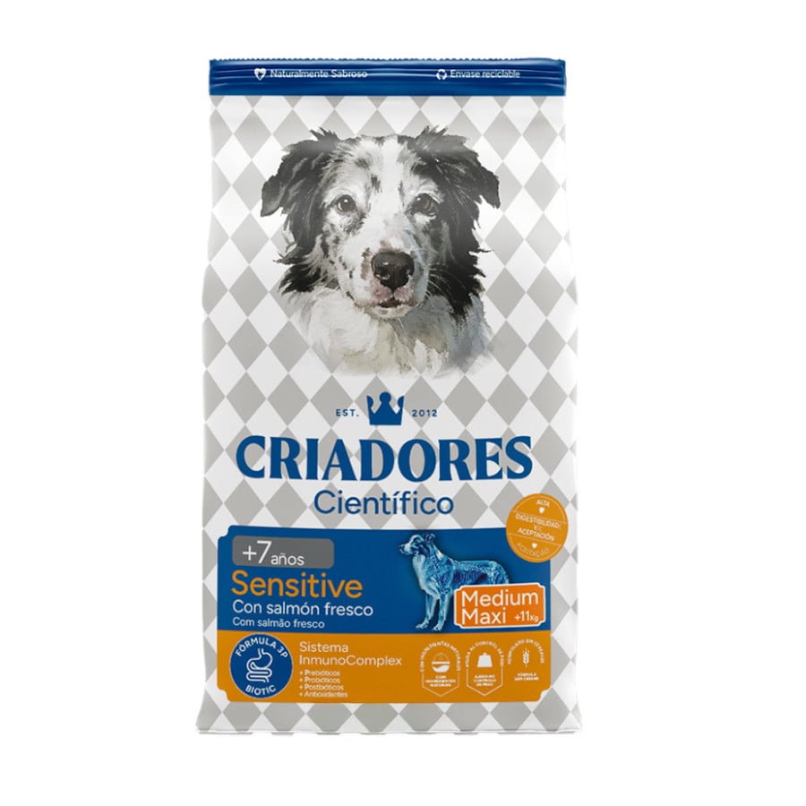 Criadores Científico Senior Sensitive Medium-Maxi Pienso Salmón para perros