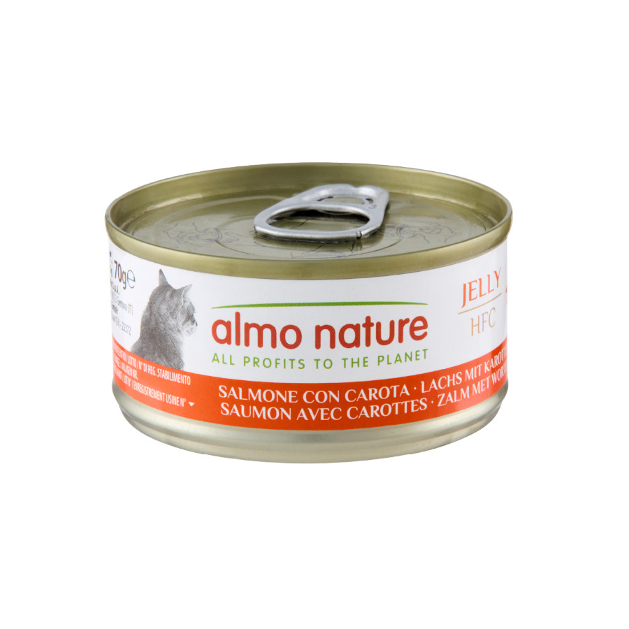 24 latas x 70 g Almo Nature HFC Salmón con Zanahorias en gelatina lata para gatos  ¡Pack ahorro!