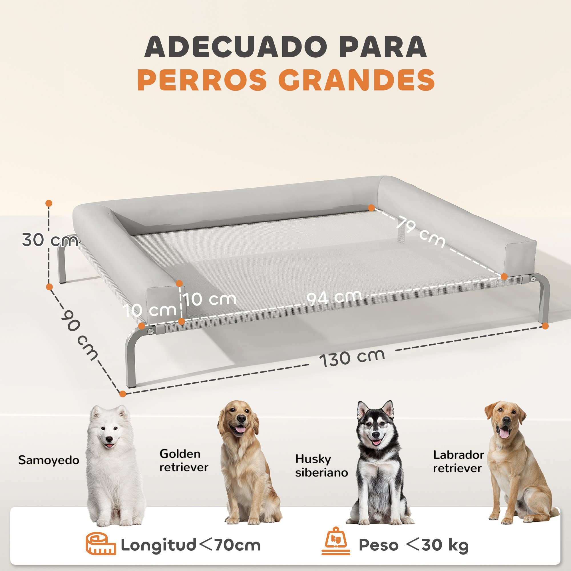 Cama Elevada Perro Grande PawHut Cama Elevada Para Perros Con