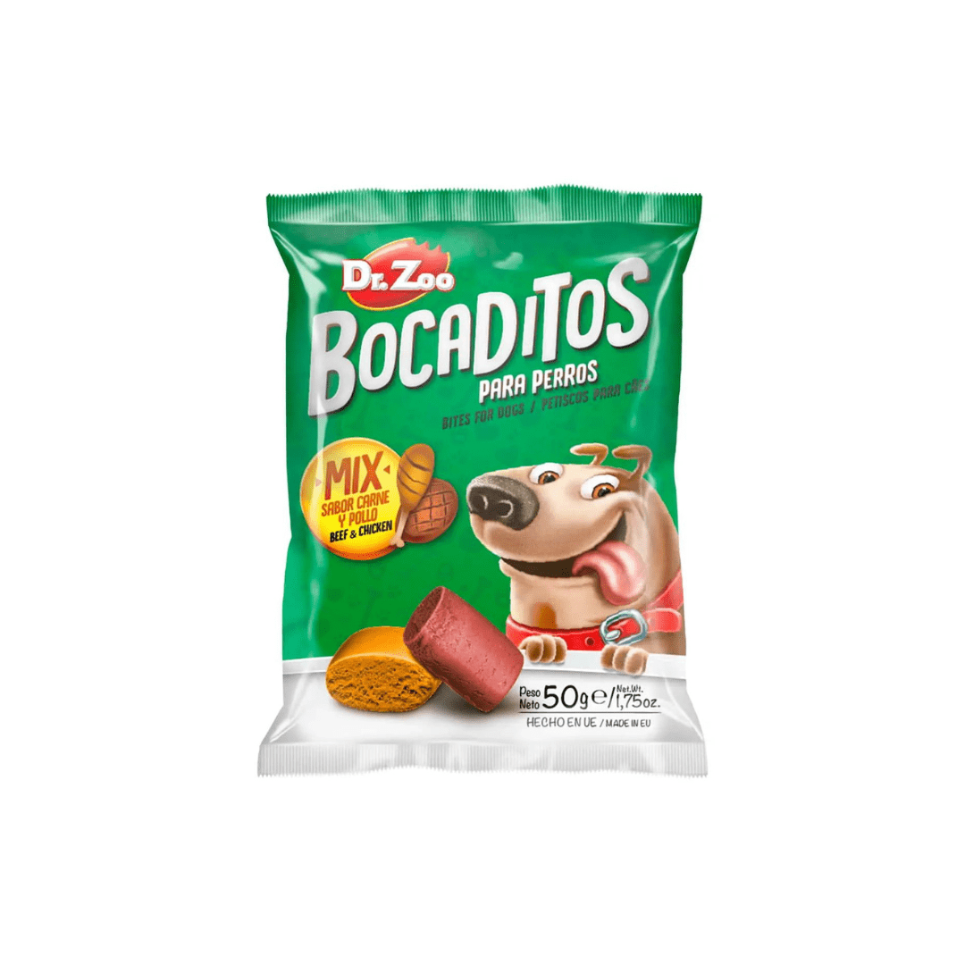 12 bolsitas x 50 g Dr. Zoo Snacks Bocaditos Mix Para Perros