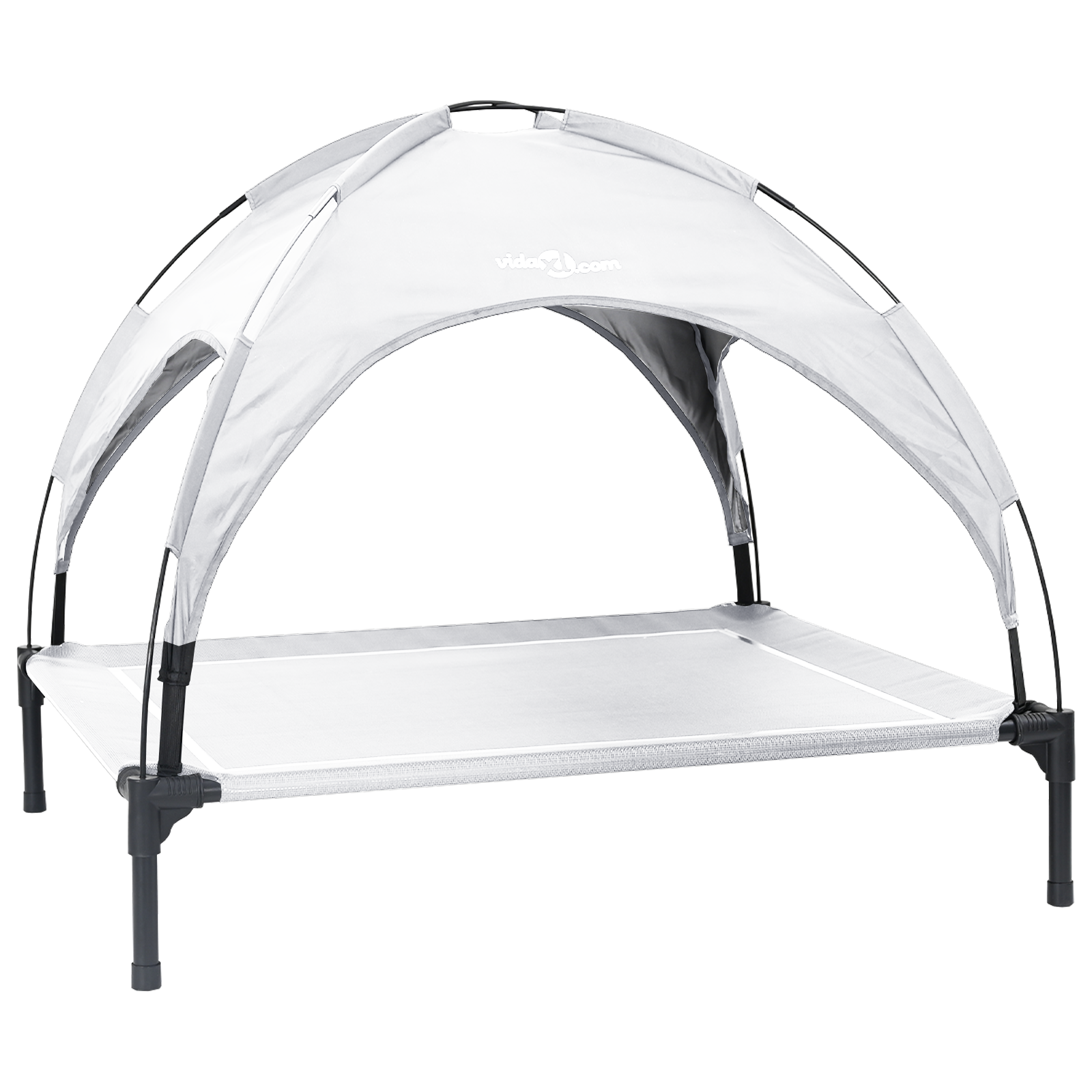 vidaXL Cama para Perros con Dosel Sofá Silla Tela Oxford y Acero Gris