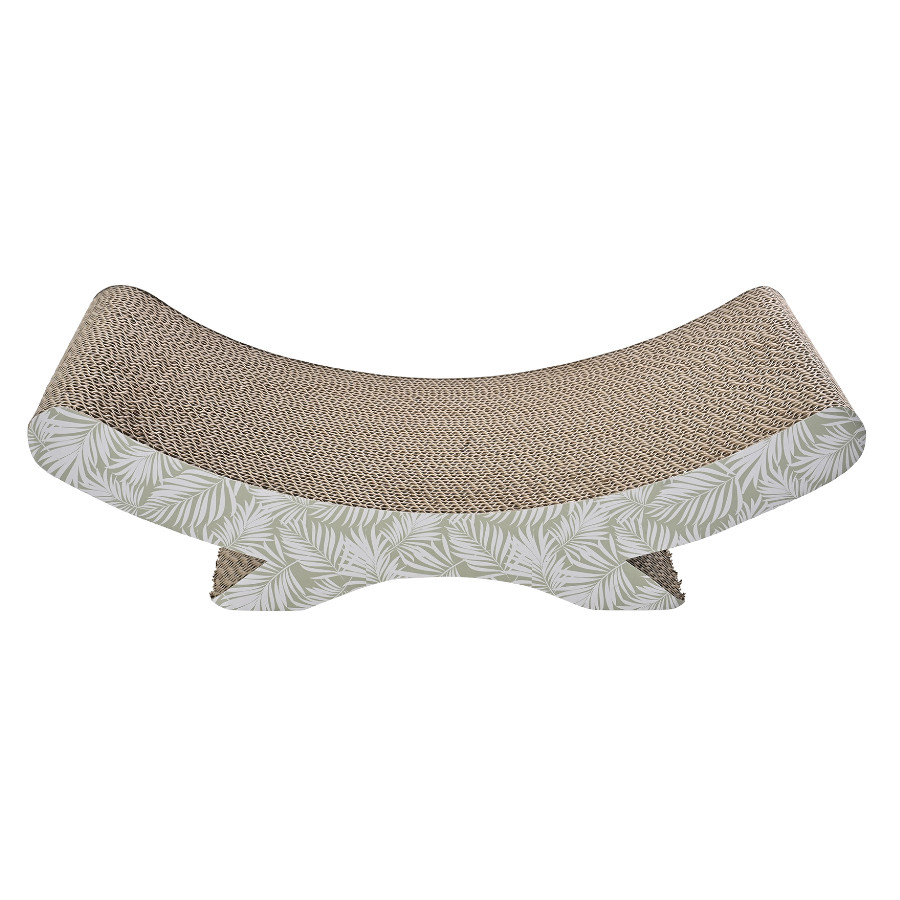 Leeby Remy Rocker rascador de cartón horizontal con estampado de hojas para gatos