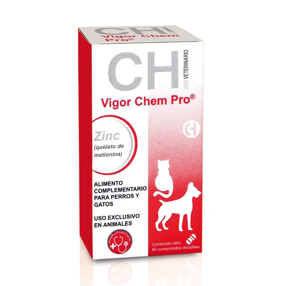 Vigor Chem Pro 60 comprimidos complemento vitamínico-mineral para perros y gatos Chemical Ibérica