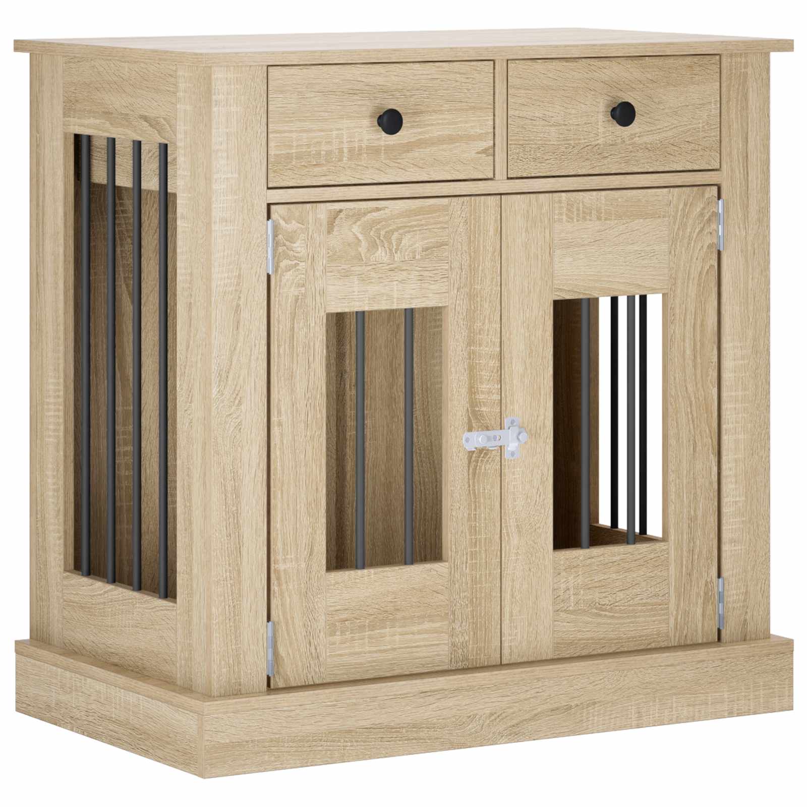 vidaXL Mueble para jaula de perro con cerradura Madera de ingeniería Perro Pen