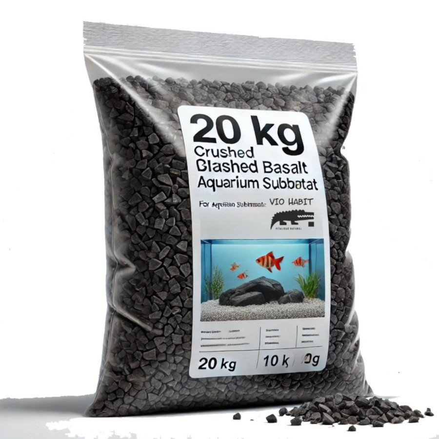 Vio Habit Grava negra acuarios / Tarrina 3.5 L. / Grueso / Canto rodado
