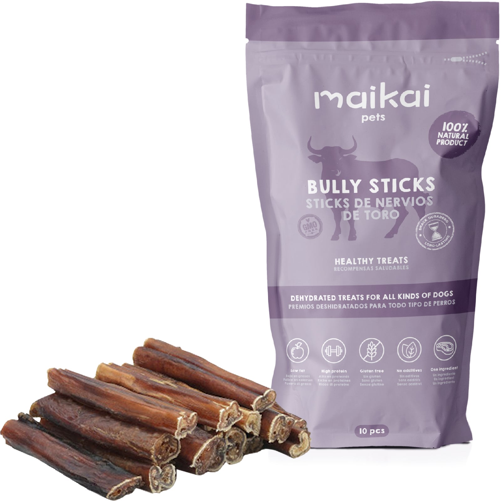 Nervios de toro deshidratados. Chuches para perros 100% Natural. MAIKAI PETS. 4 UDS.