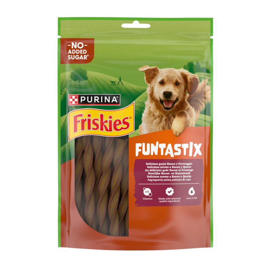 2 bolsitas x 175 g Friskies Funtastix Barritas de Queso y Bacon para perros ¡Pack Ahorro!