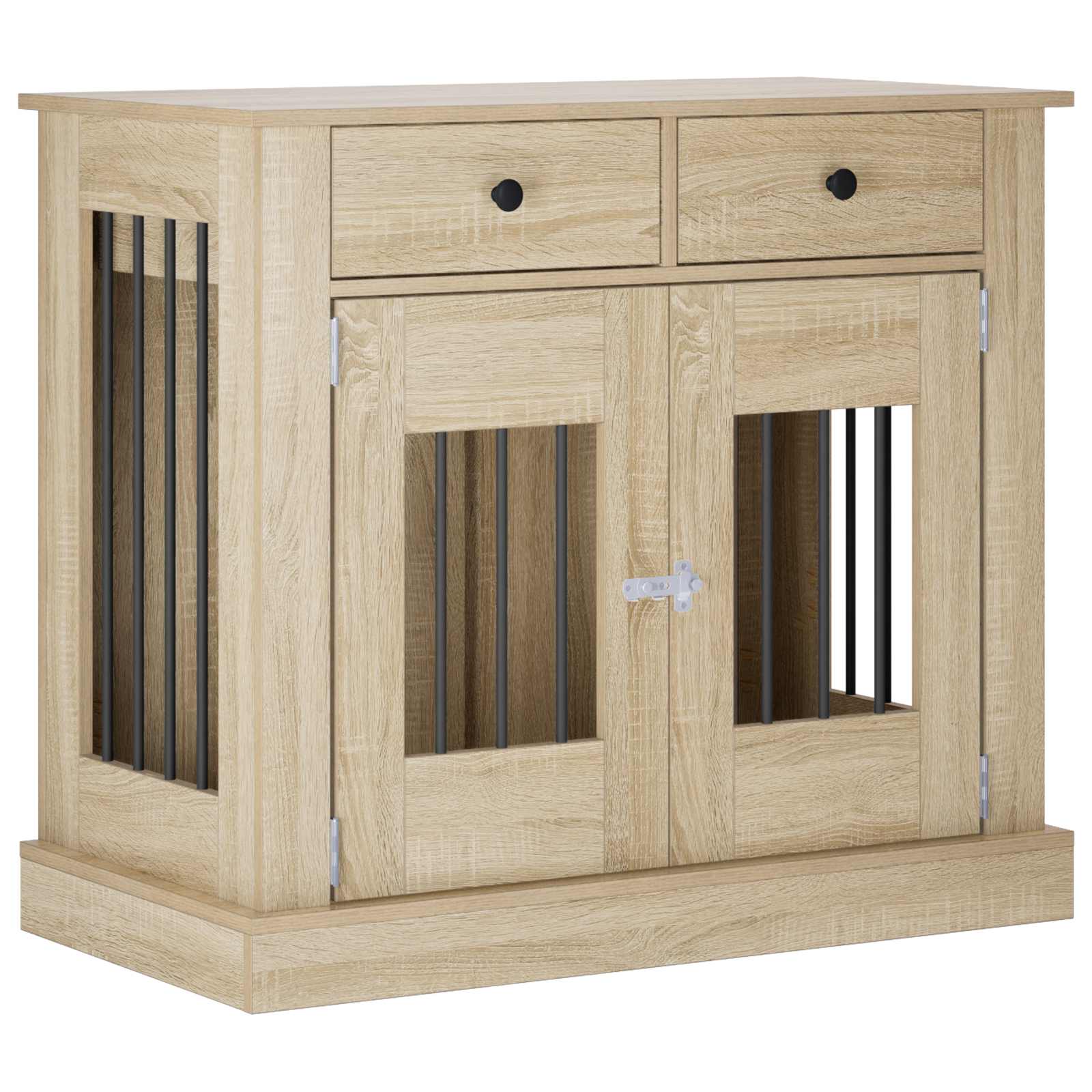 vidaXL Mueble para jaula de perro con cerradura Madera de ingeniería
