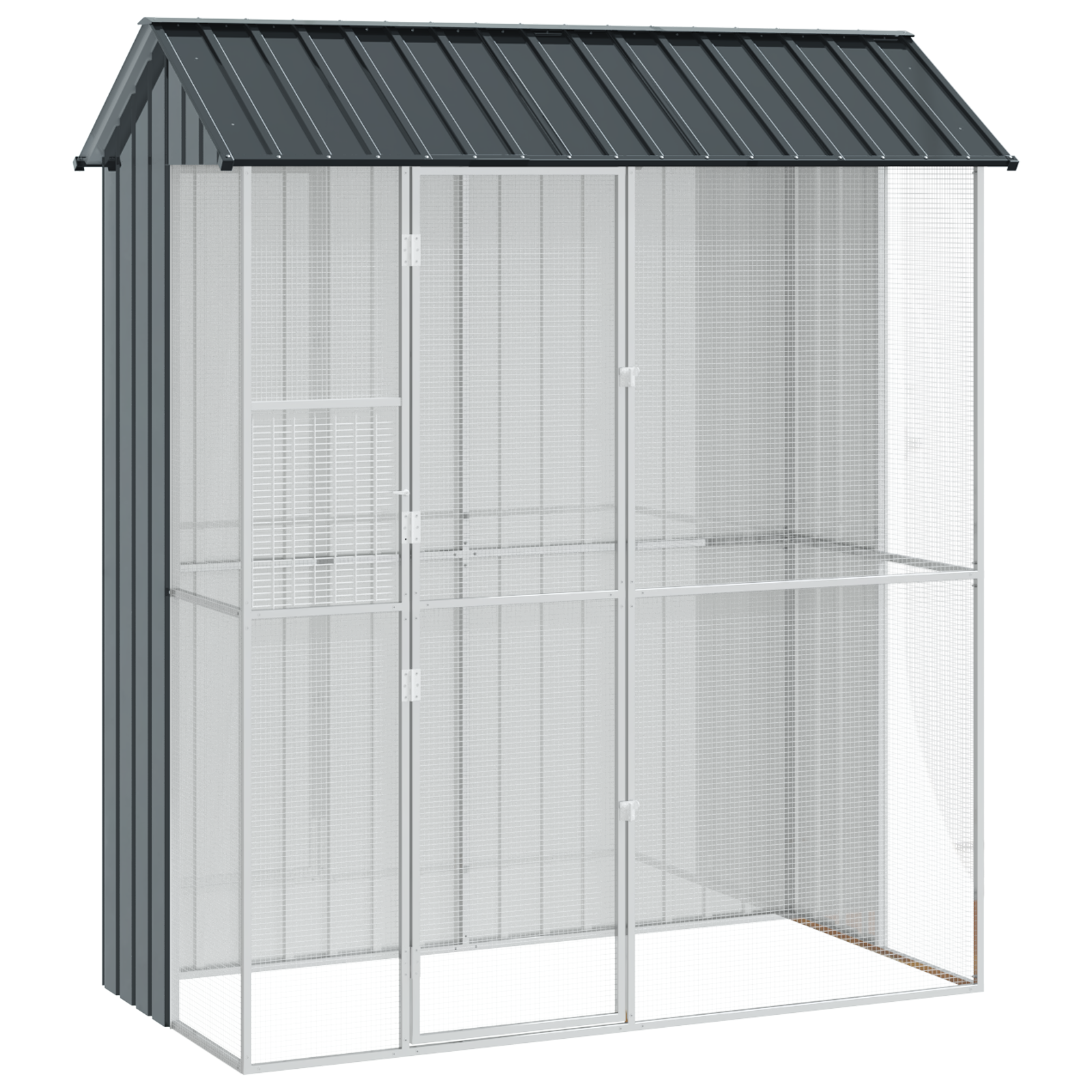 vidaXL Aviario de acero gris antracita 215x310x247 cm
