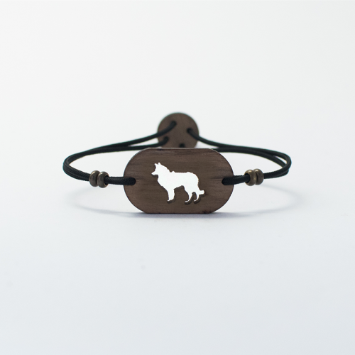 Pulsera de madera Border Collie personalizable color Negro, , large image number null