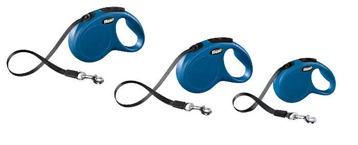 Flexi New Classic Compact correa extensible de cinta para perros Color Azul