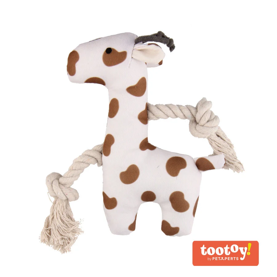 Tootoy! Puppy White Giraffe peluche con sonido para cachorros
