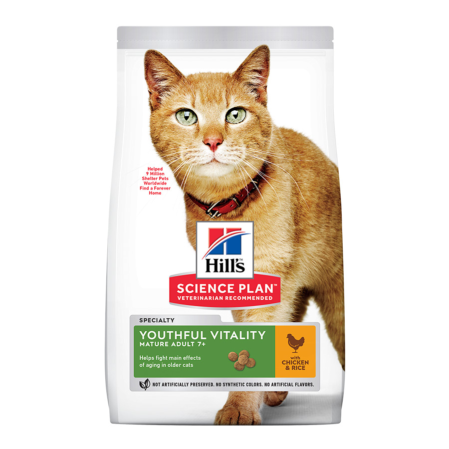 Hill's Science Plan Youthful Vitality Pollo pienso para gatos, , large image number null