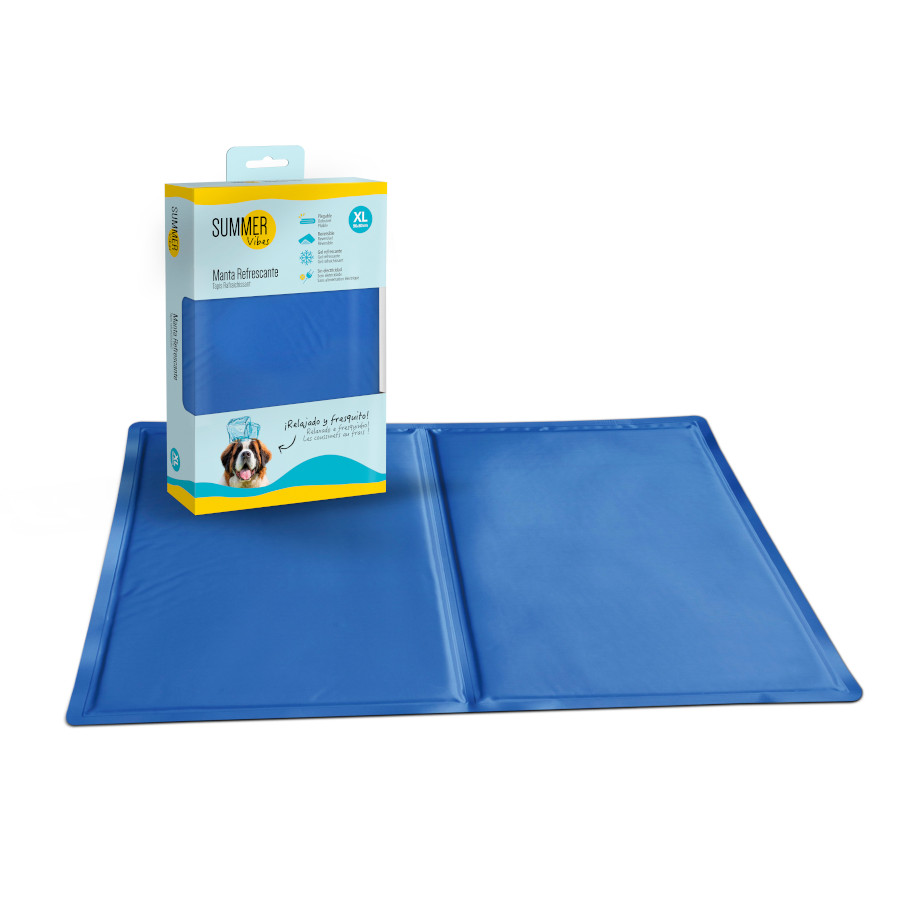 Summer Vibes Manta Refrescante Azul para perros