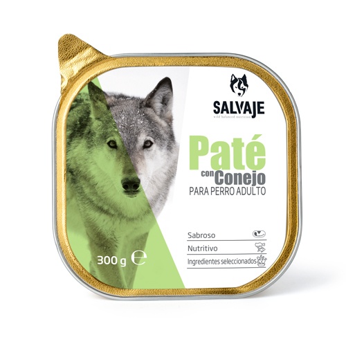 12 tarrinas x 300 g Salvaje Adulto Conejo en Paté tarrina para perros ¡Pack ahorro!