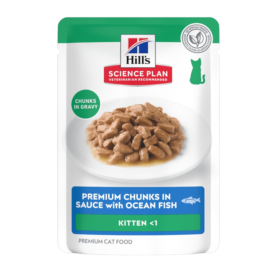12 sobres x 85 g Hill’s Science Plan Kitten Pescado Azul sobre para gatos ¡Pack ahorro!